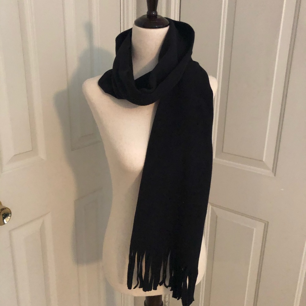 Fringed Black Scarf